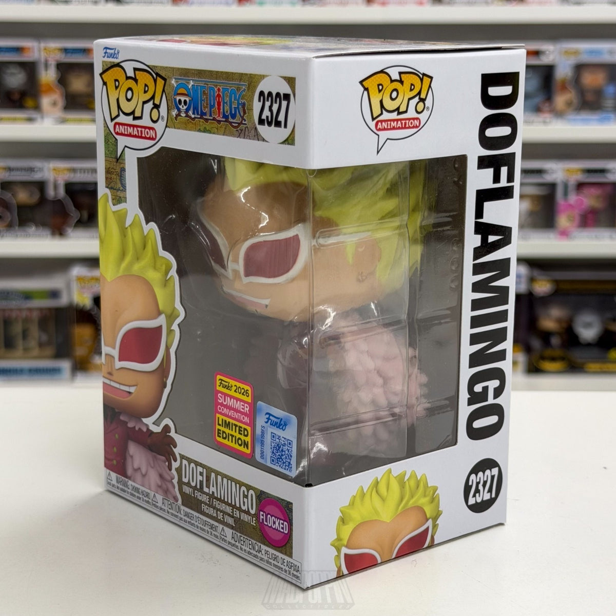 Funko Pop Anime One Piece Doflamingo Flocked SDCC 2327 Japan Manga Vinyl Figure