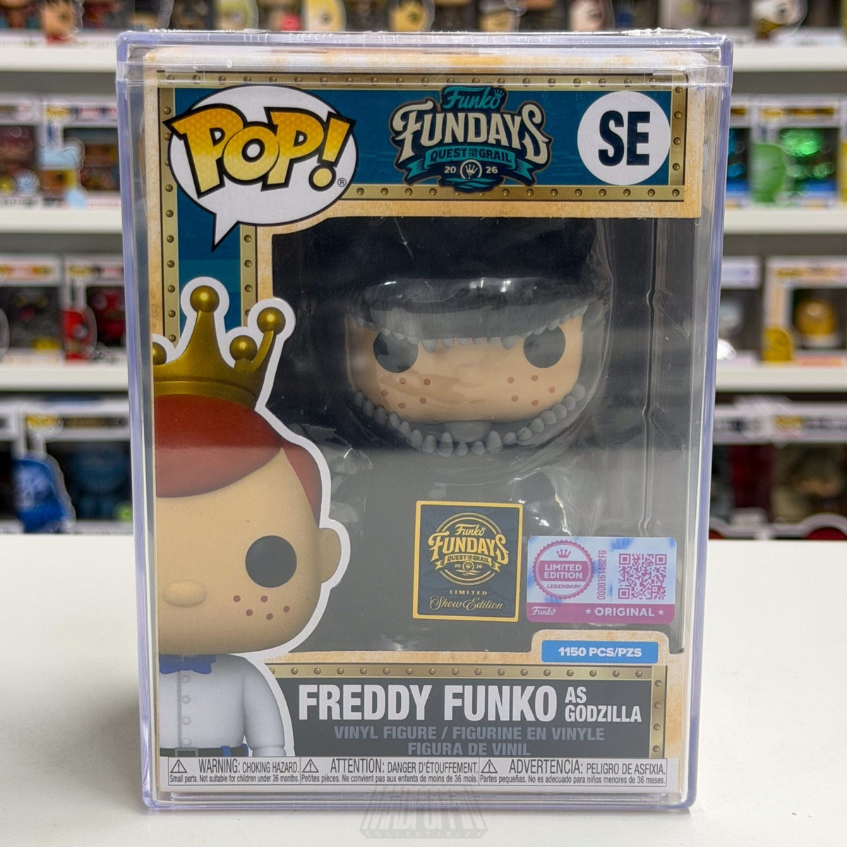 Funko Pop Fundays Freddy as Godzilla SE Quest Grail SDCC 2026 Toy CON STICKER
