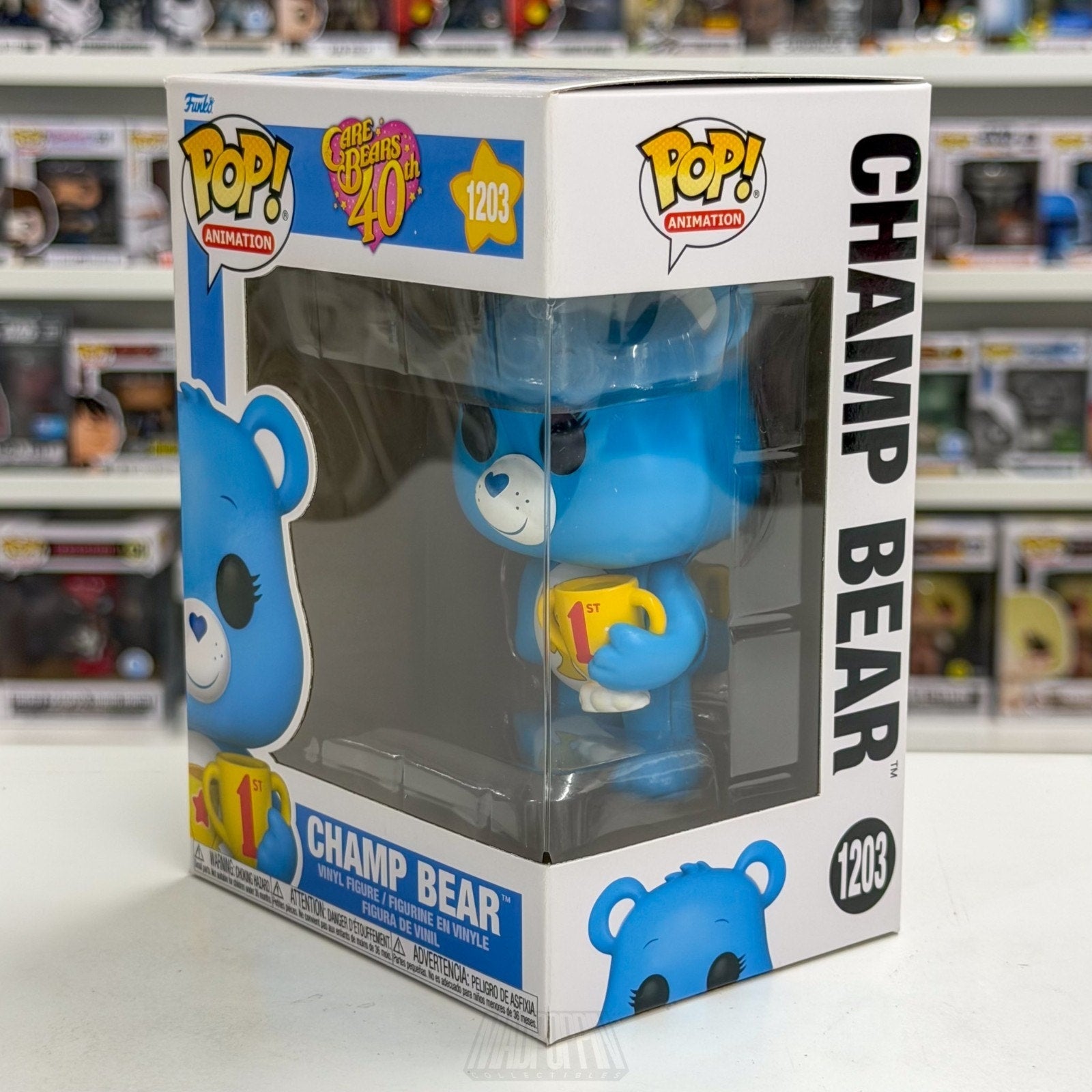 Funko Pop Animation Care Bears Champ Bear w/Trophy 1203 Cartoon 80s Vinyl Figure