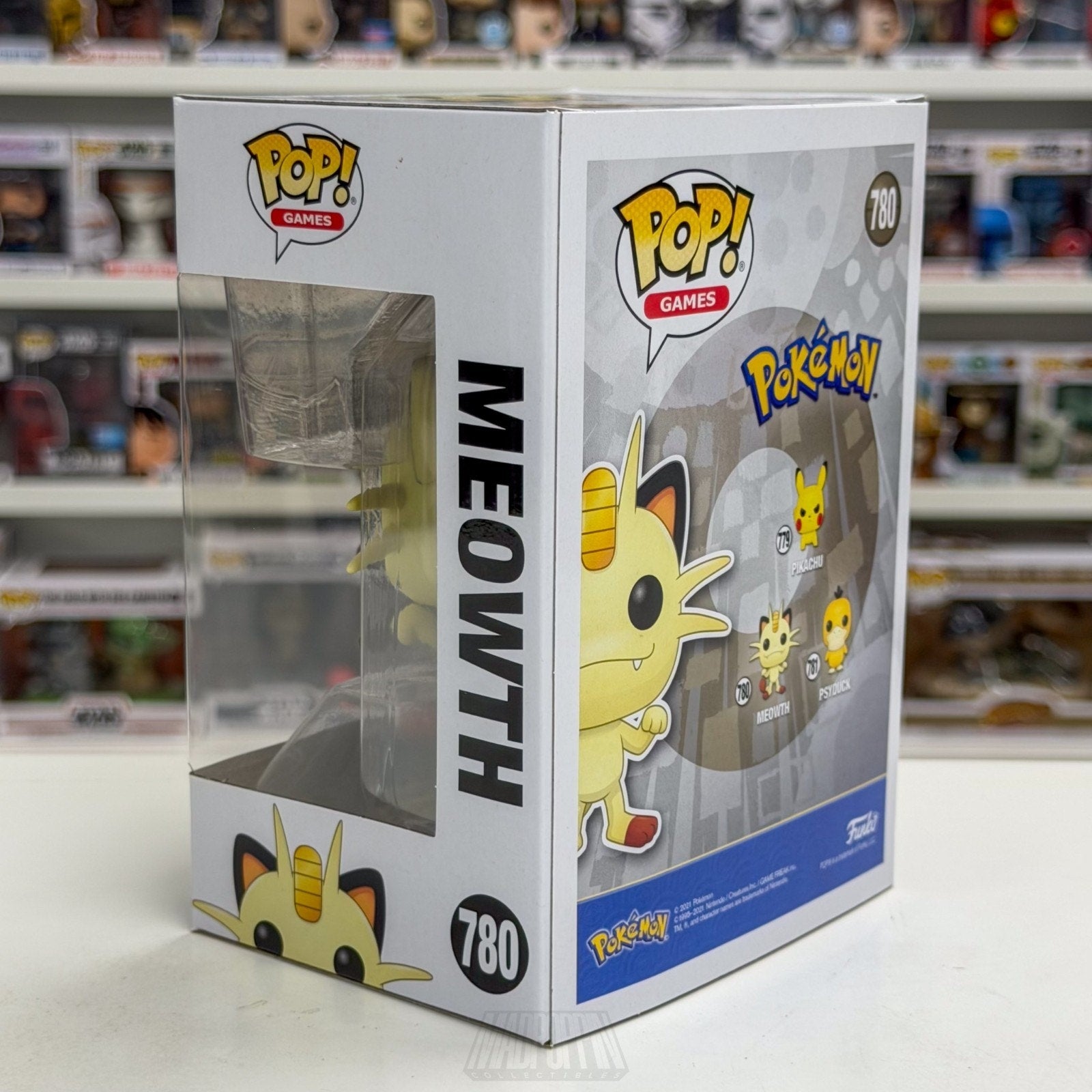 Funko Pop Games Pokemon Meowth 780 Feline Japanese TCG Cards Toy Vinyl Figure