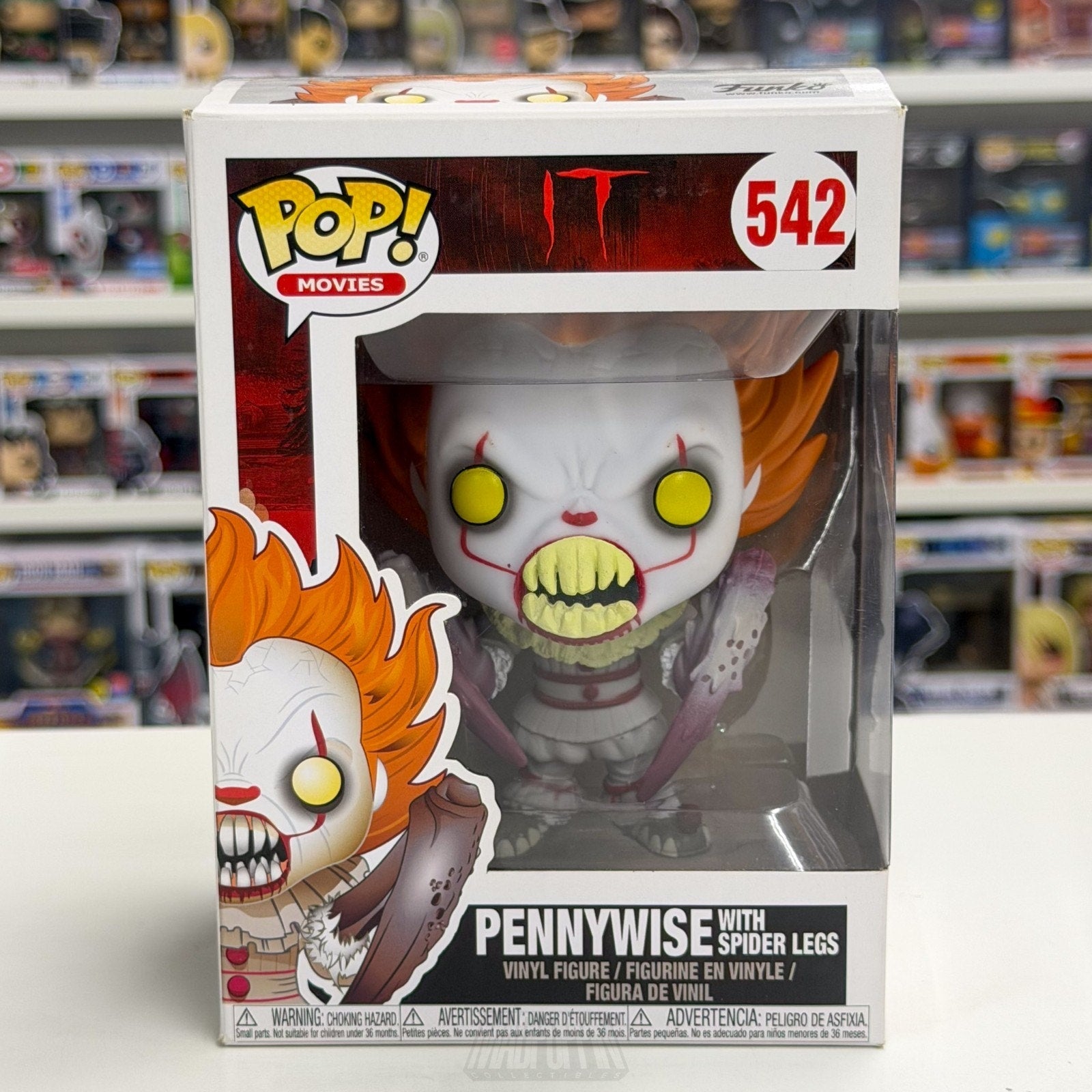 Funko Pop Movies It Pennywise w/Spider Legs 542 Horror Clown Toy Vinyl Figure