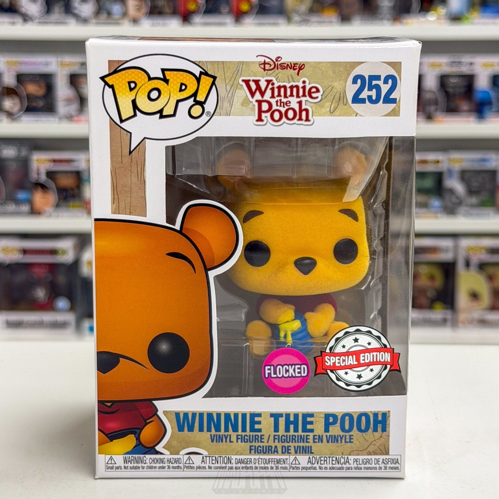 Funko Pop Disney Winnie The Pooh Sitting Flocked Special Edition 252 Bear Figure