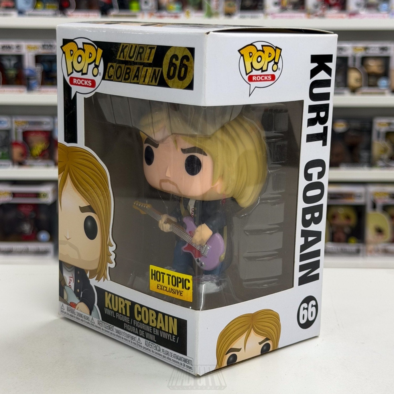 Funko Pop Rocks Nirvana Kurt Cobain Black Sweater Hot Topic 66 Music Toy Figure