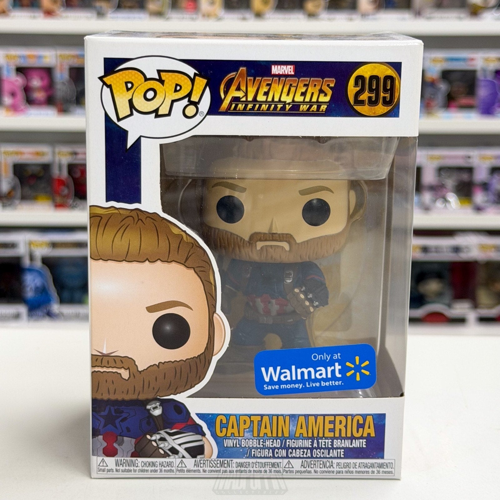 Funko Pop Marvel Avengers Infinity War Captain America Walmart 299 Vinyl Figure