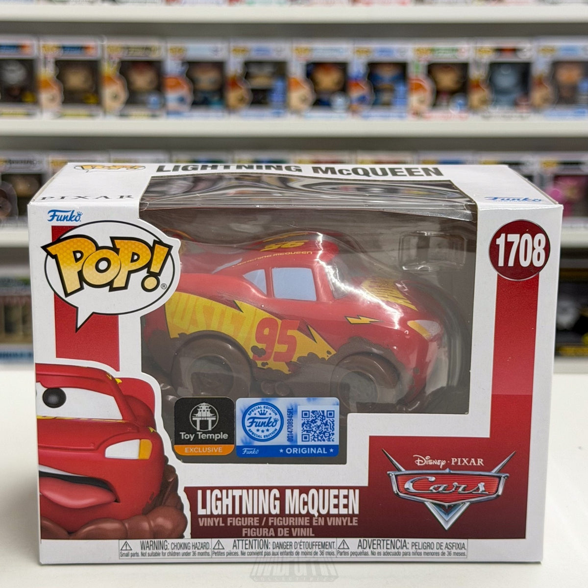 Funko Pop Disney Cars Lightning McQueen Toy Temple 1708 Racing Animation Figure