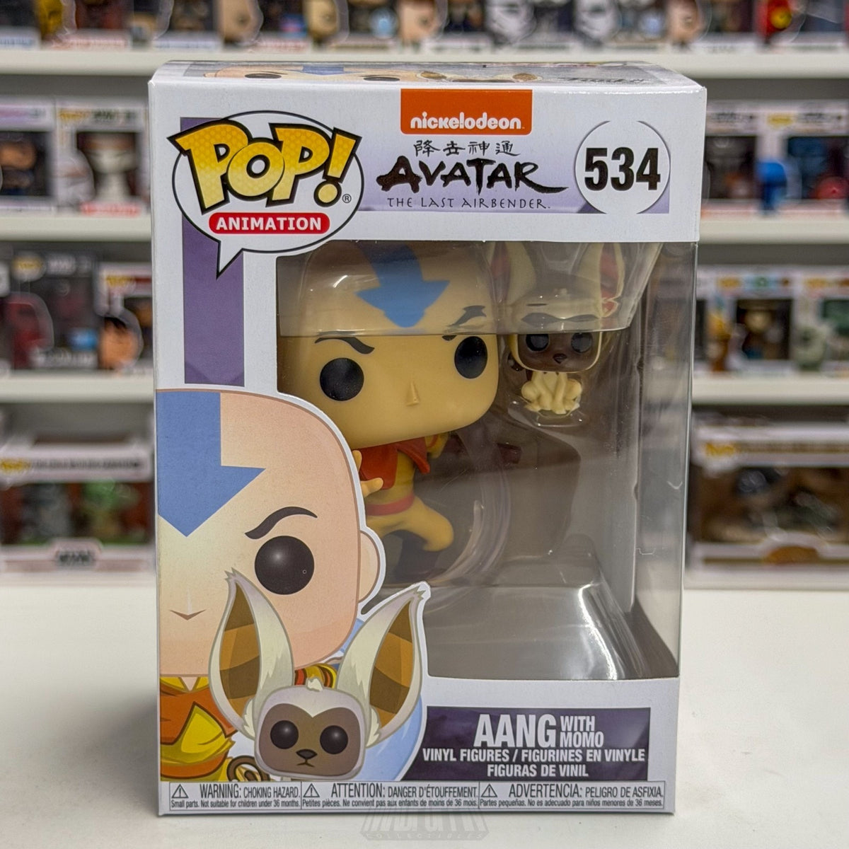 Funko Pop Animation Nickelodeon Avatar Last Airbender Aang w/Momo 534 Toy Figure