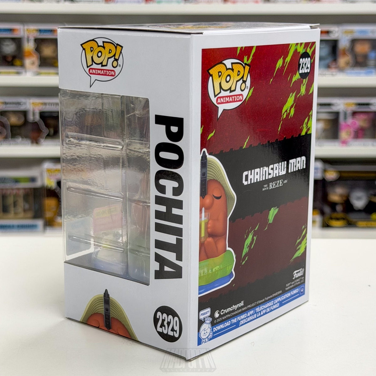Funko Pop Anime Chainsaw Man Pochita Sunhat Lounging SDCC 2329 Toy Vinyl Figure