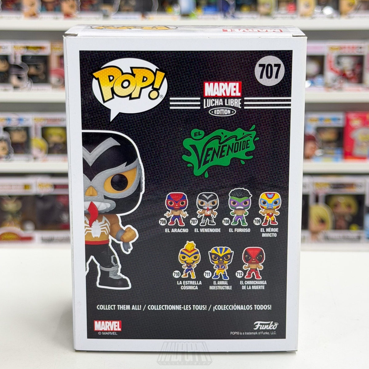 Funko Pop Marvel Collector Corps Lucha Libre El Venenoide Metallic 707 Figure