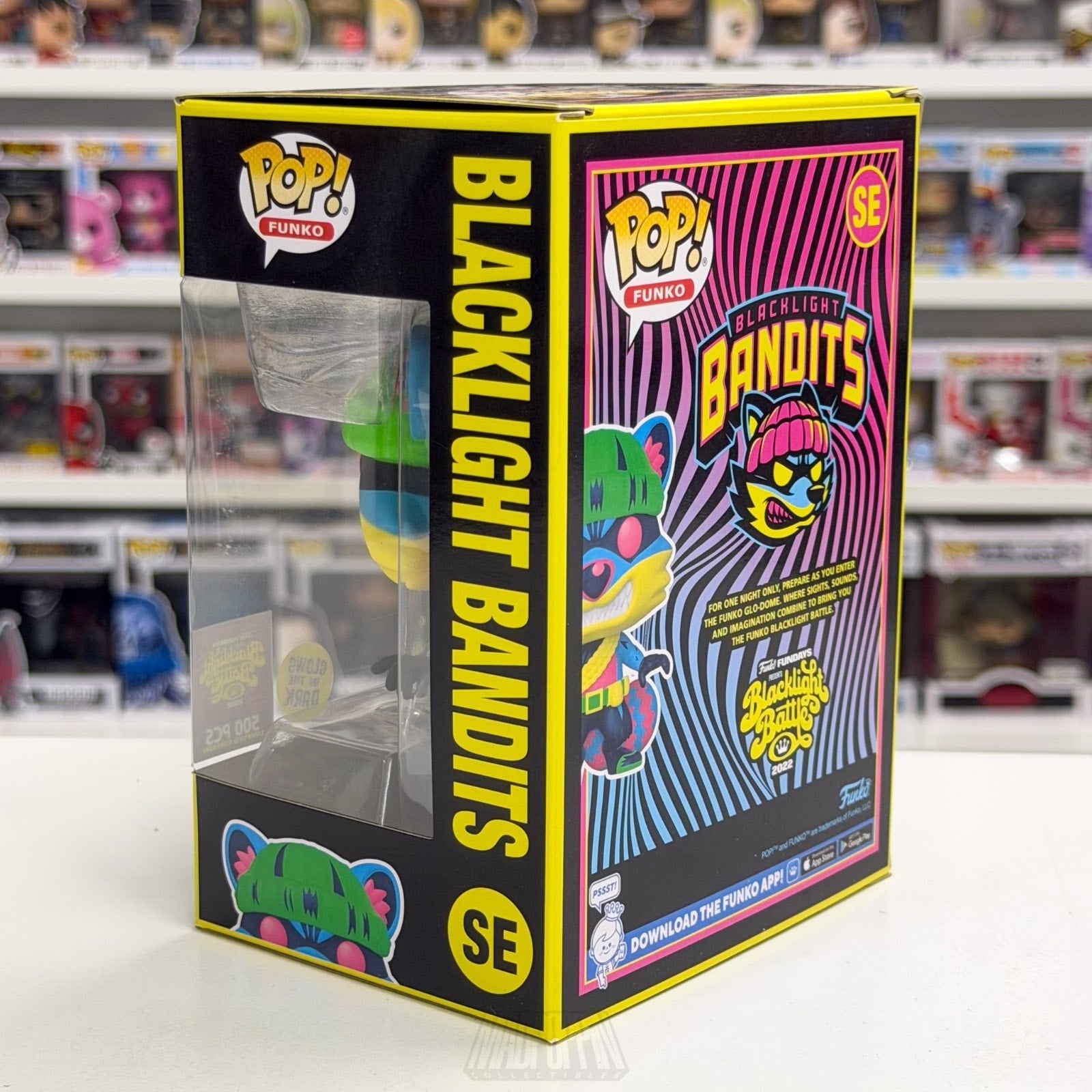 Funko Pop Fundays Blacklight Battle Bandits Glow SE 500 PCS Raccoon Vinyl Figure