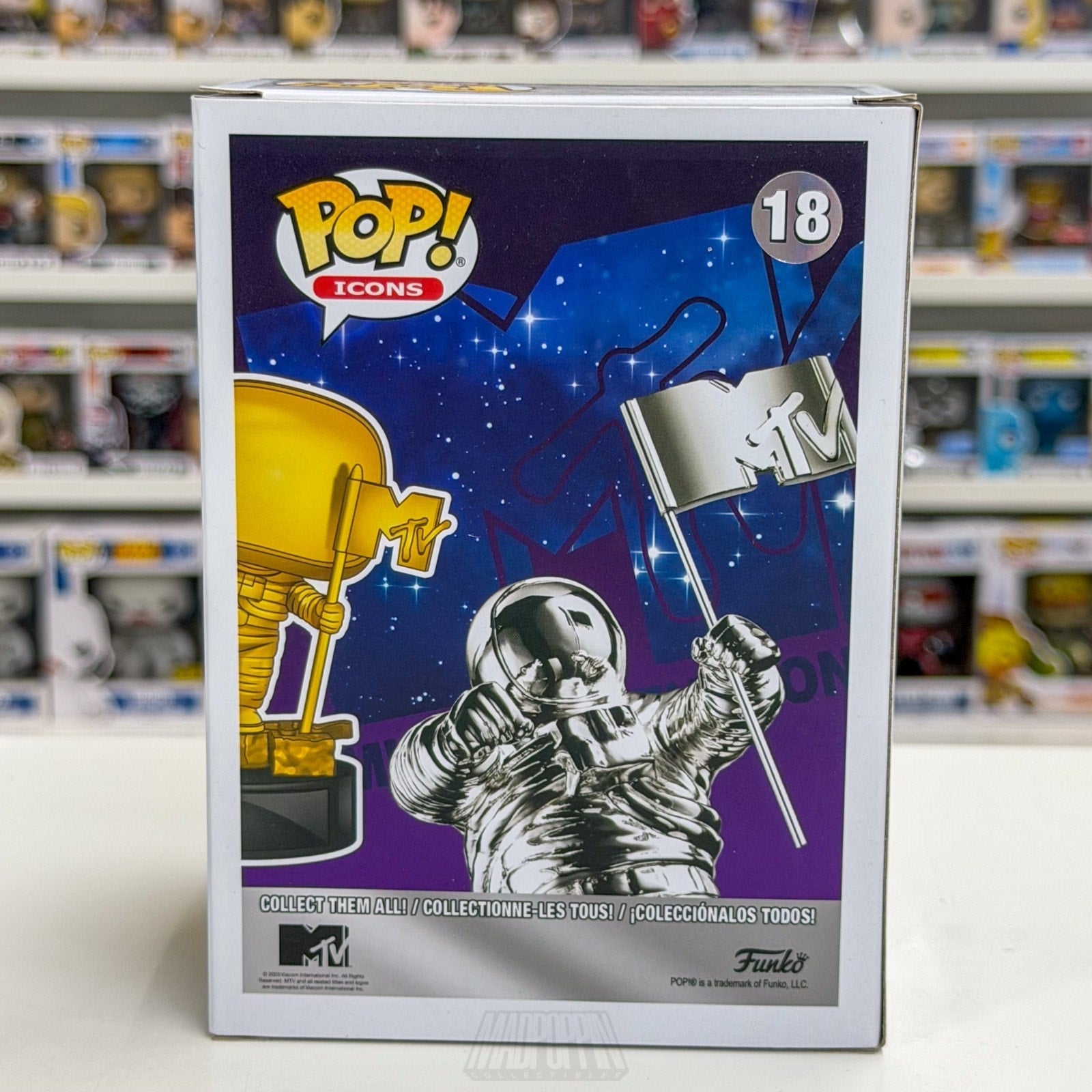 Funko Pop Icons MTV Moon Person Gold Hollywood Exclusive 18 Statue Vinyl Figure