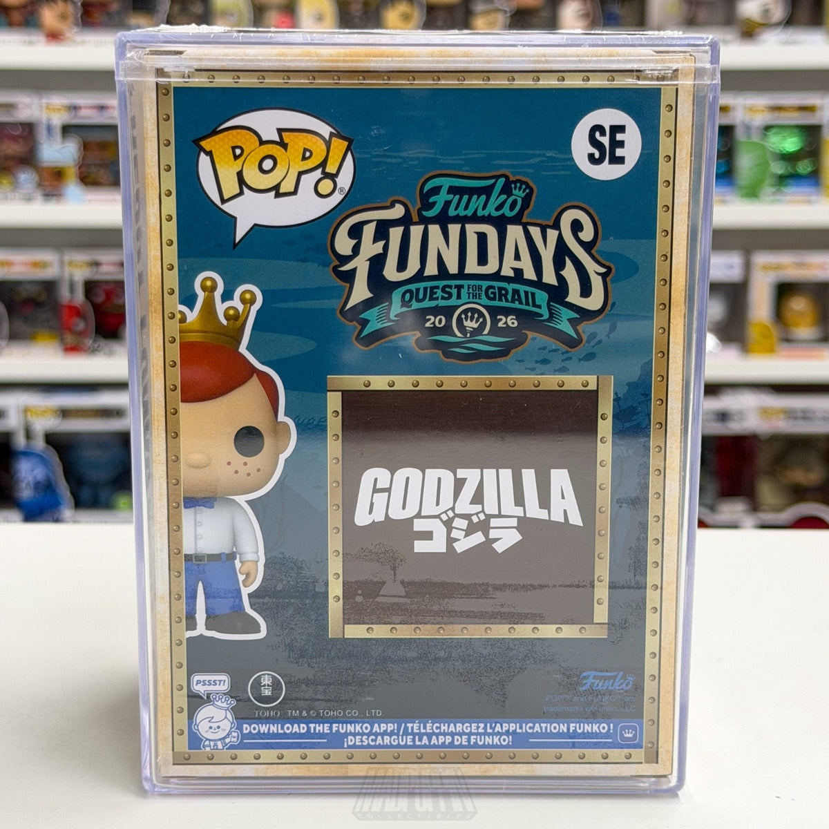 Funko Pop Fundays Freddy as Godzilla SE Quest Grail SDCC 2026 Toy CON STICKER