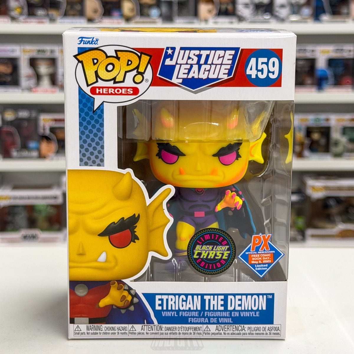 Funko Pop DC Heroes Justice League Etrigan Demon Blacklight Chase PX 459 Figure