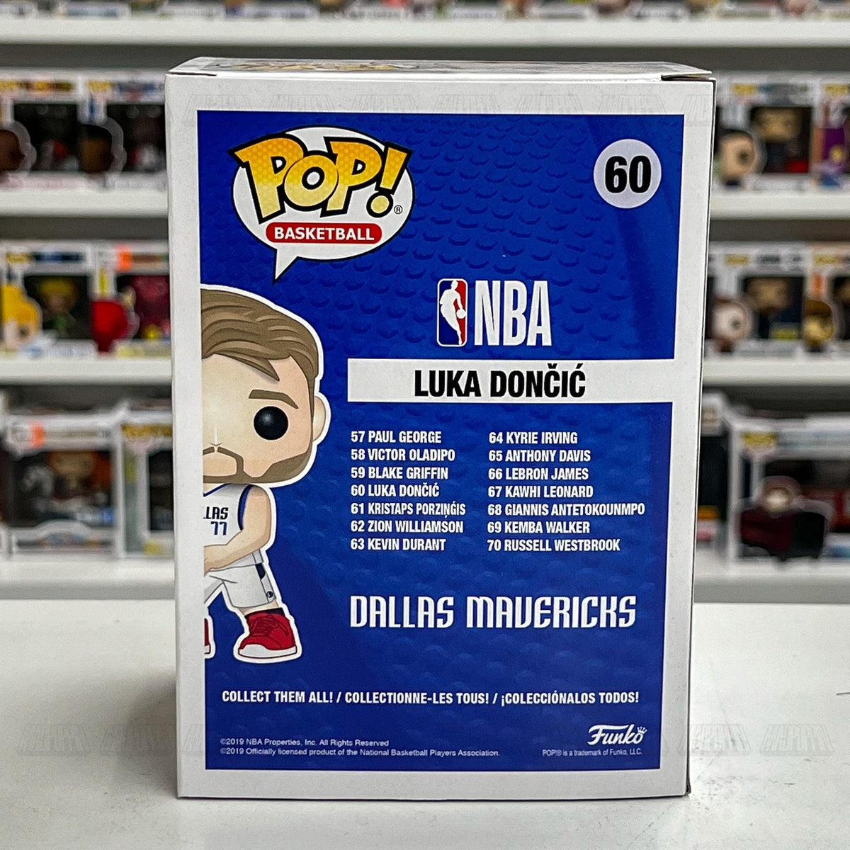 Funko Pop NBA Basketball Dallas Mavericks Luka Doncic White Jersey 60 Toy Figure