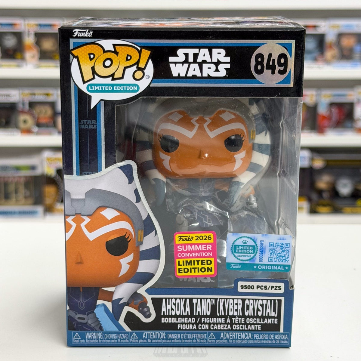 Funko Pop Star Wars Ahsoka Tano Kyber Crystal SDCC Limited 849 Jedi Vinyl Figure