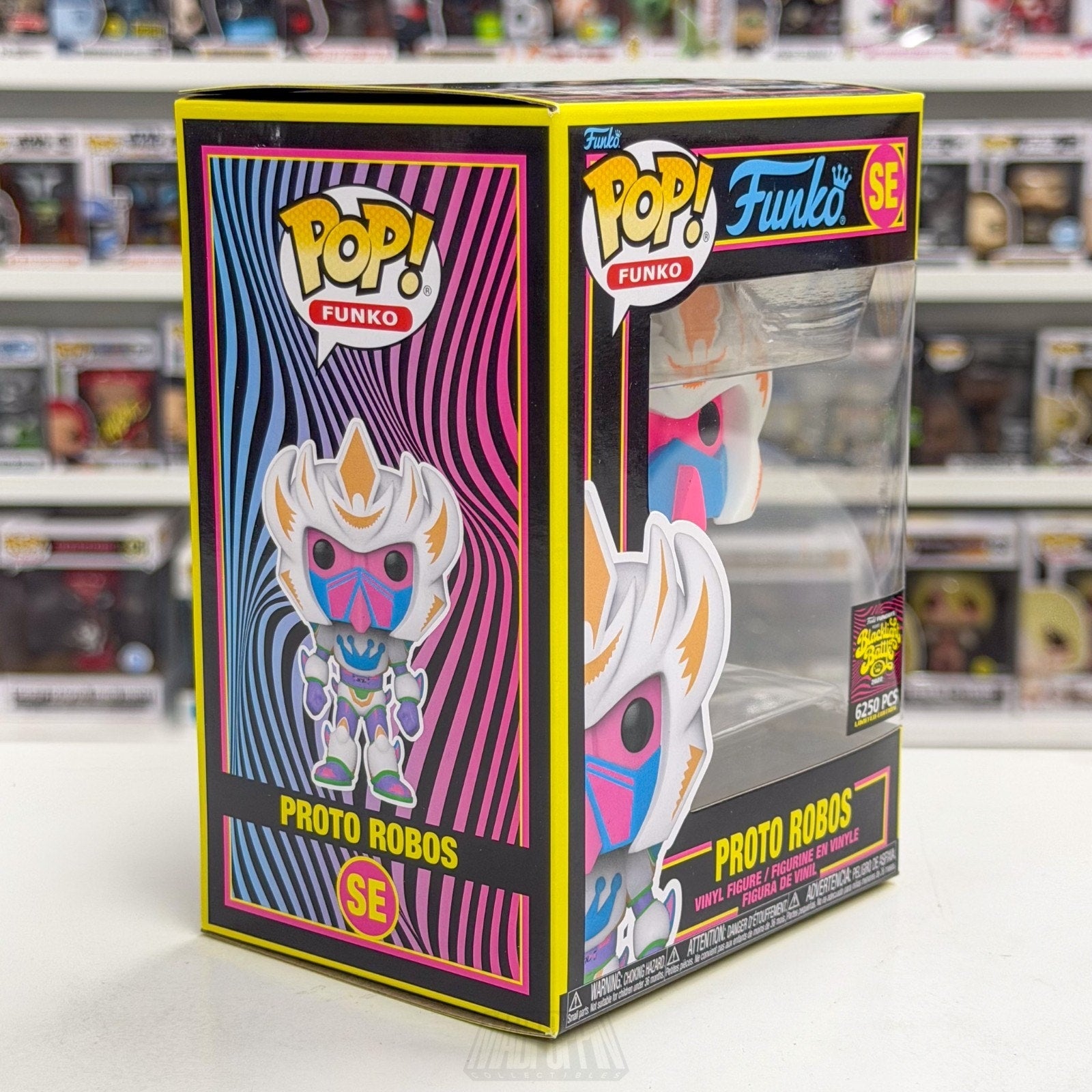 Funko Pop Fundays Blacklight Battle Proto Robos Limited 6250 Pcs SE Vinyl Figure