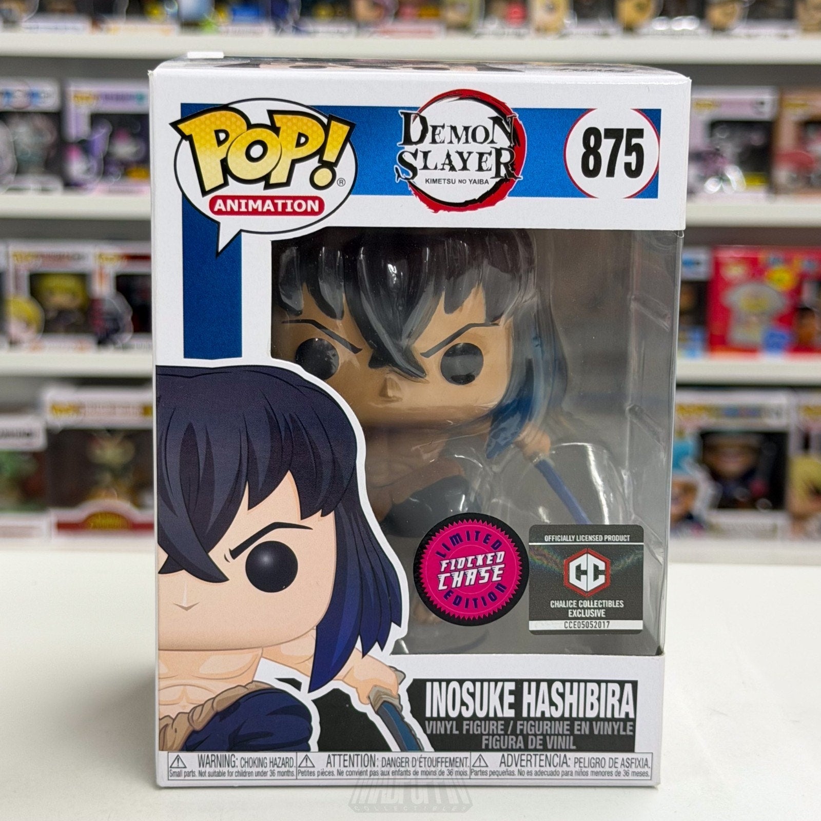 Funko Pop Anime Demon Slayer Inosuke Hashibira Flocked Chase Chalice 875 Figure