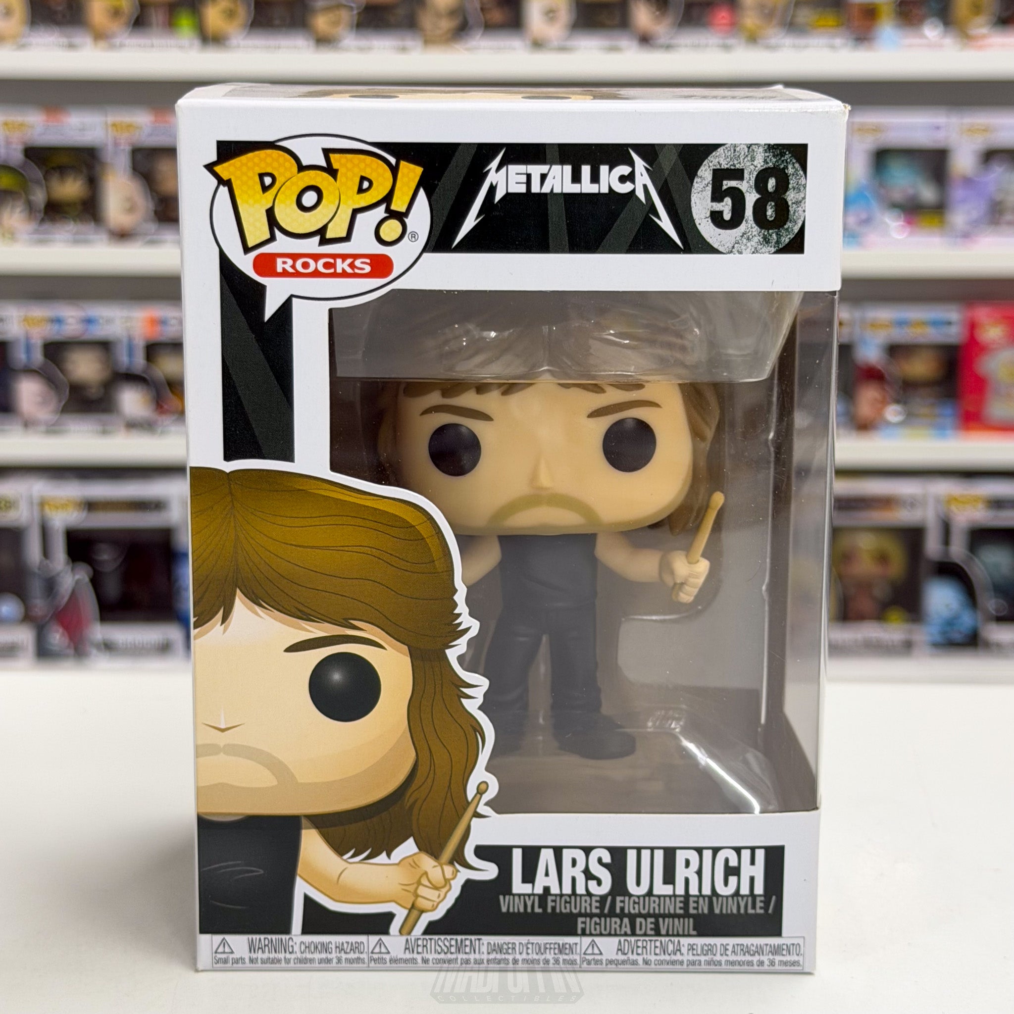 Funko Pop Rocks Metallica Lars Ulrich 58 Heavy Metal Band Music Toy Vinyl Figure