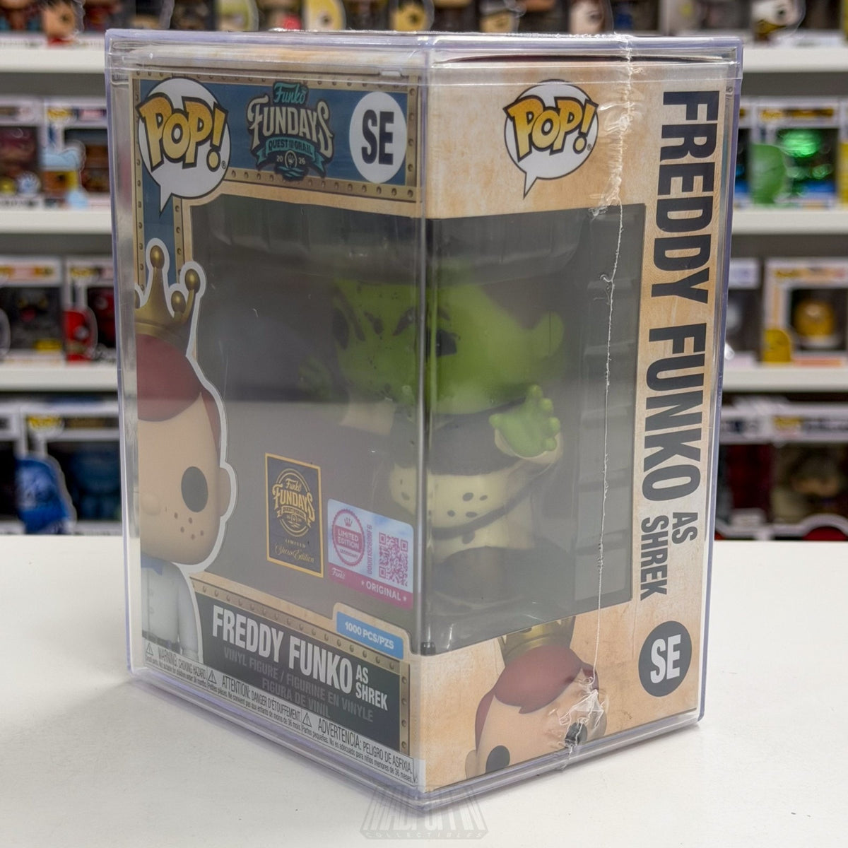 Funko Pop Fundays Freddy as Shrek SE 1000 Grail SDCC 2026 Movie Toy CON STICKER