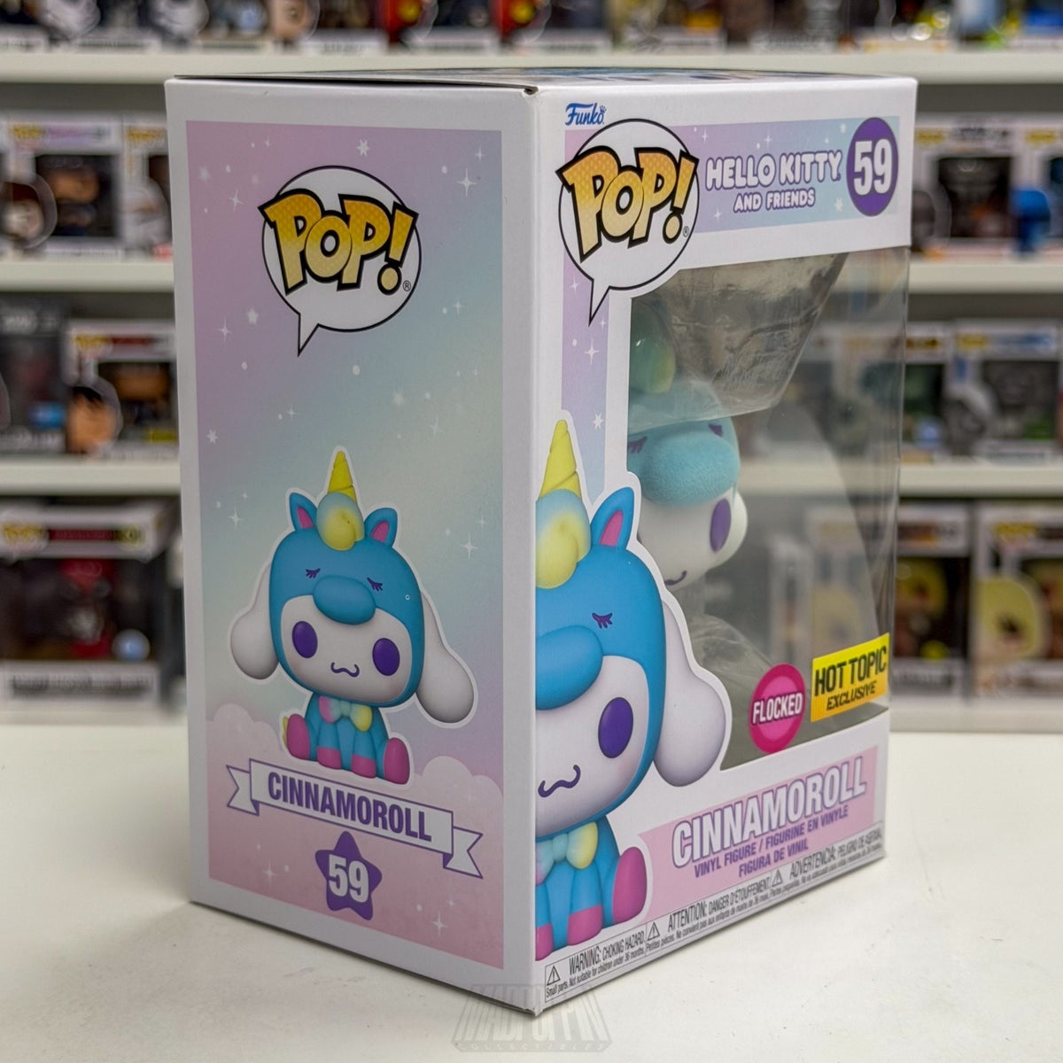Funko Pop Sanrio Hello Kitty & Friends Cinnamoroll Flocked Hot Topic 59 Kawaii