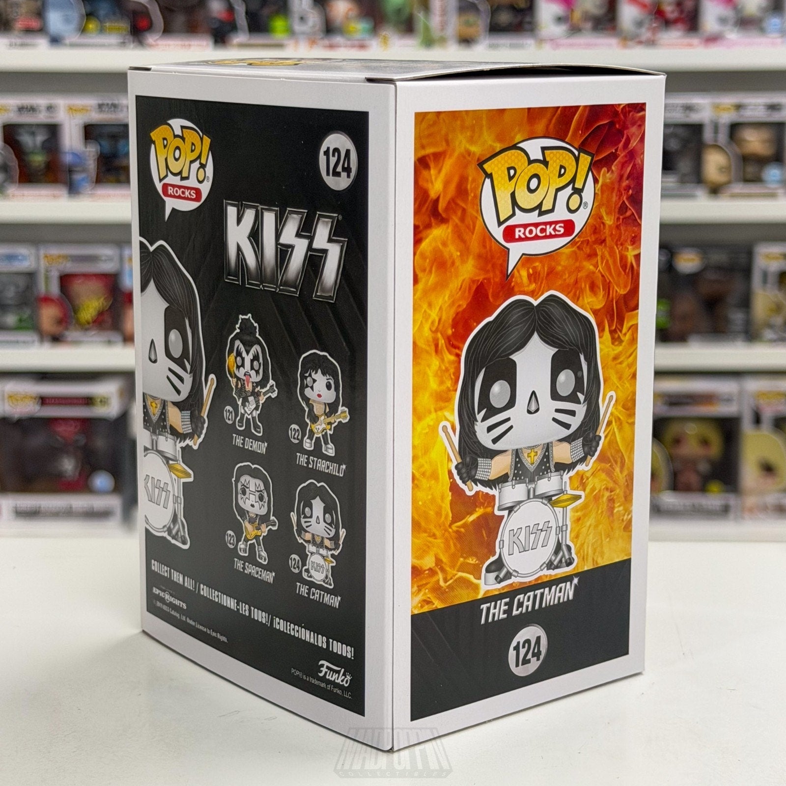 Funko Pop Rocks Kiss The Catman 124 Music Band Heavy Metal Drum Toy Vinyl Figure