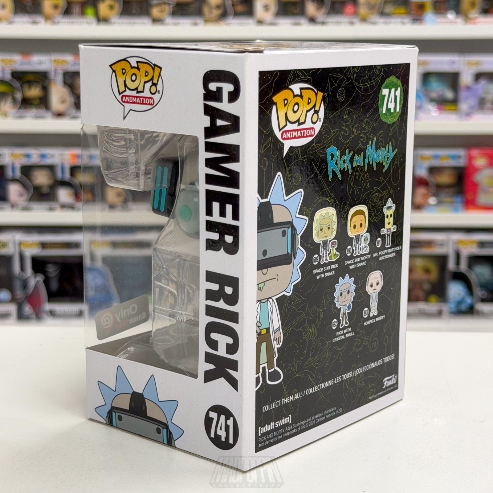 Funko Pop Animation Rick & Morty Gamer Rick GameStop 741 Cartoon Vinyl Figure