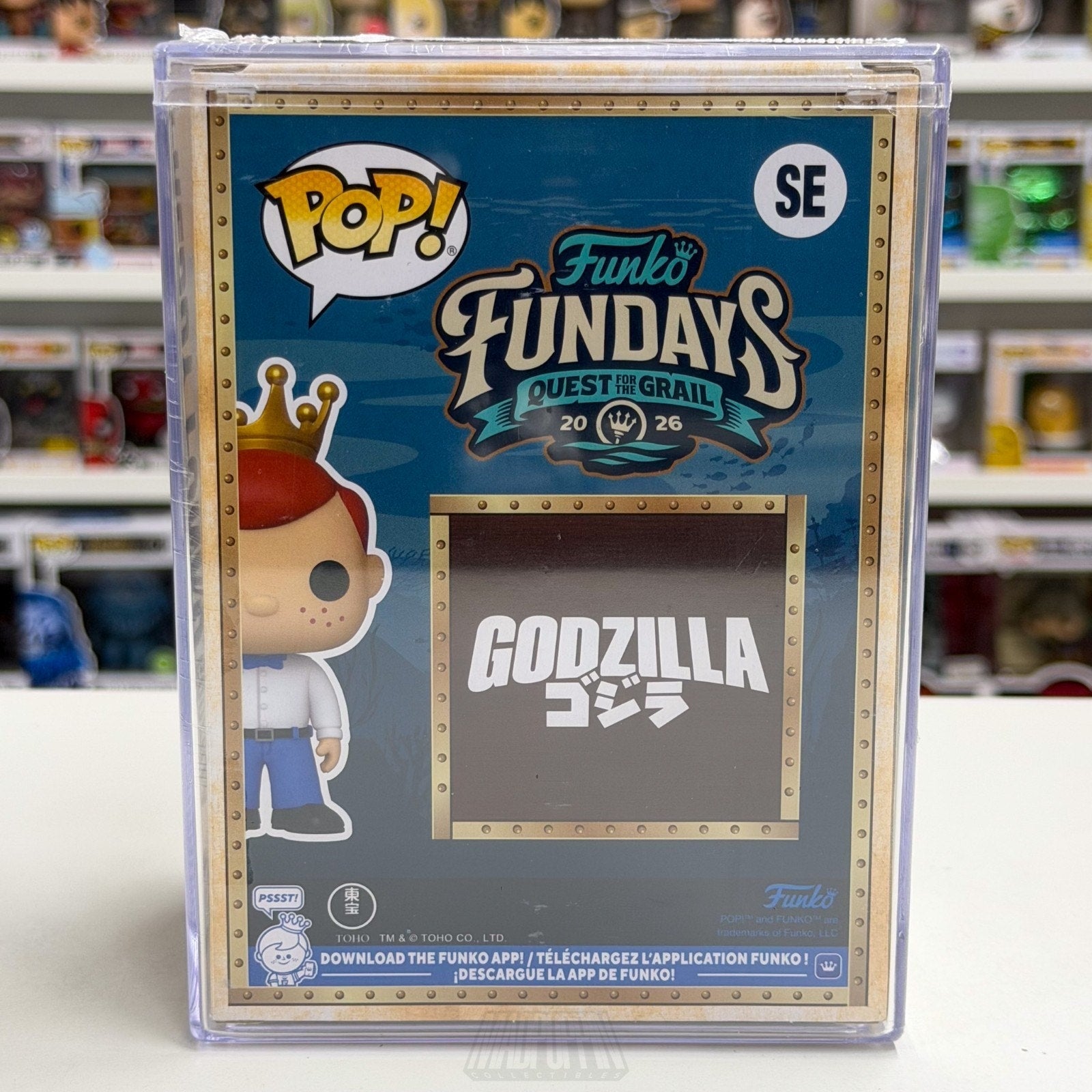 Funko Pop Fundays Freddy Godzilla Sketch SE Quest Grail SDCC 2026 CON STICKER