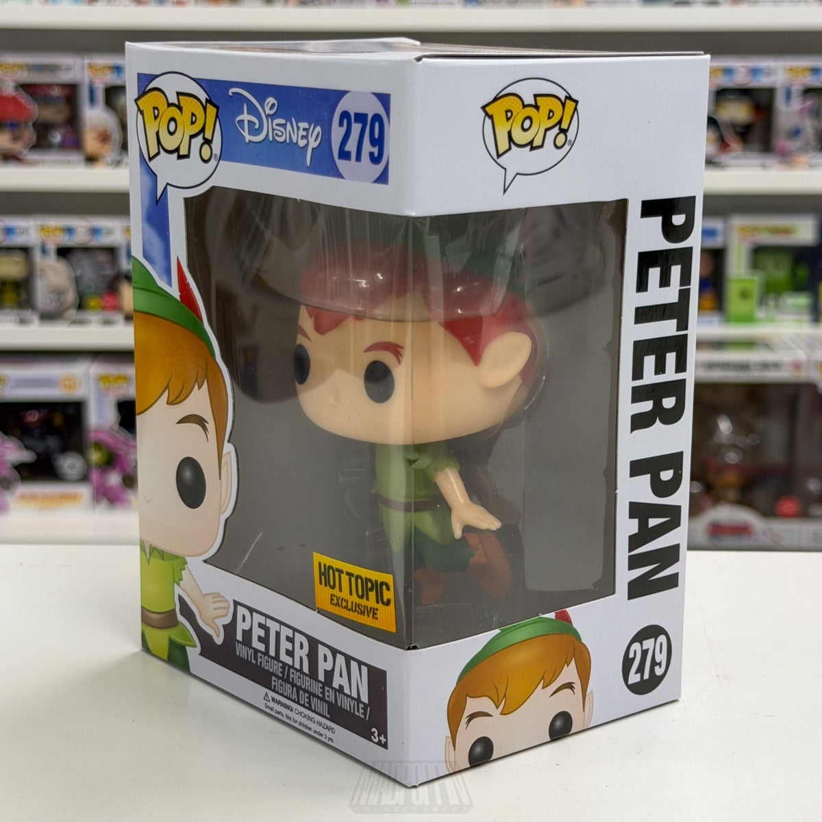Funko Pop Disney Peter Pan Flying Hot Topic 279 Animated Fantasy Vinyl Figure