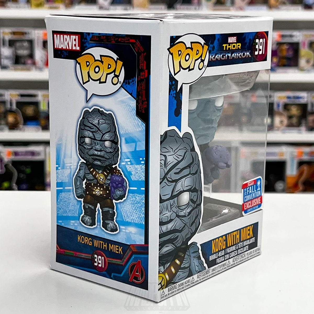 Funko Pop Marvel Thor Ragnarok Korg w/Miek 391 2018 Fall Con NYCC Vinyl Figure