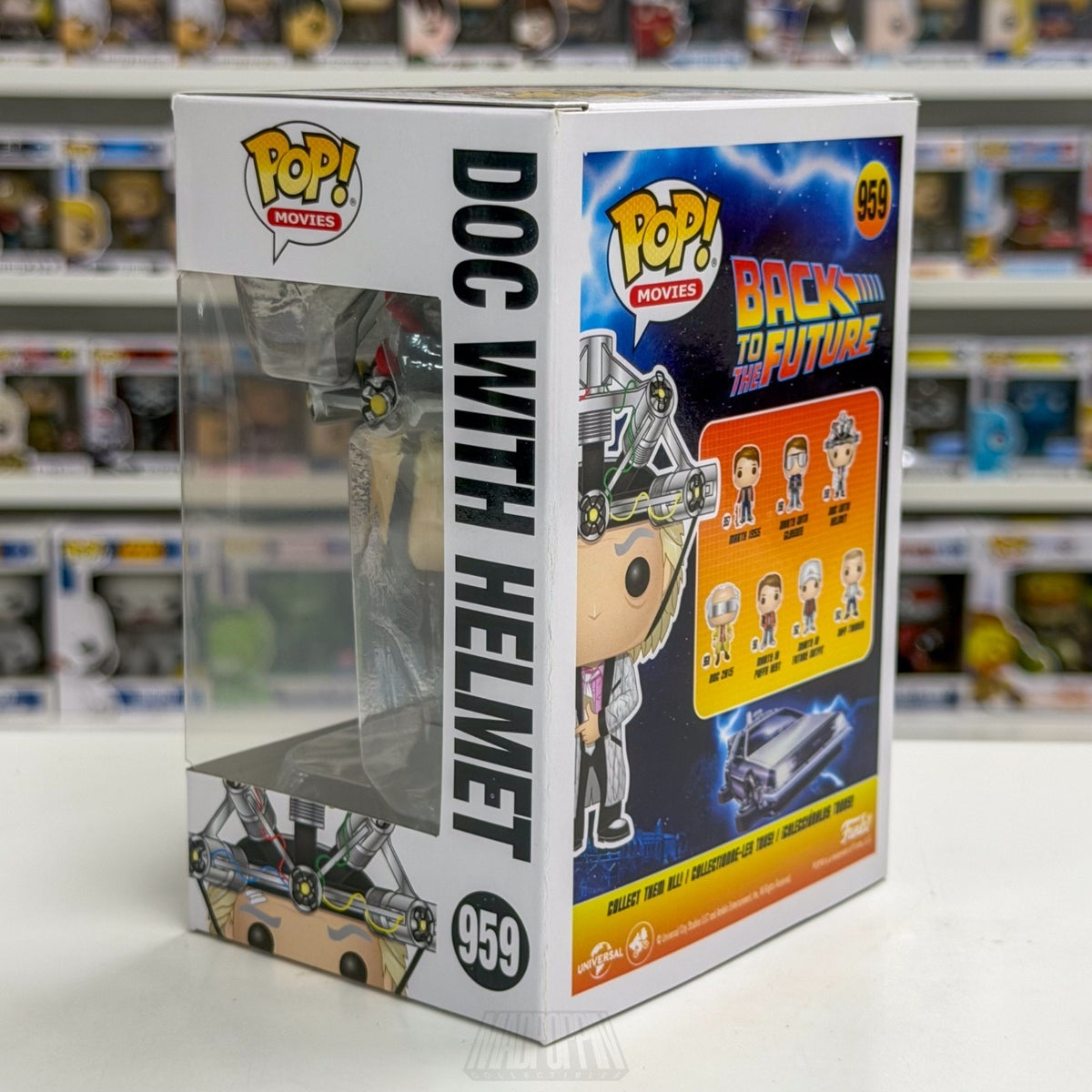 Funko Pop Movies Back to the Future Doc w/Helmet 959 Time Machine Vinyl Figure