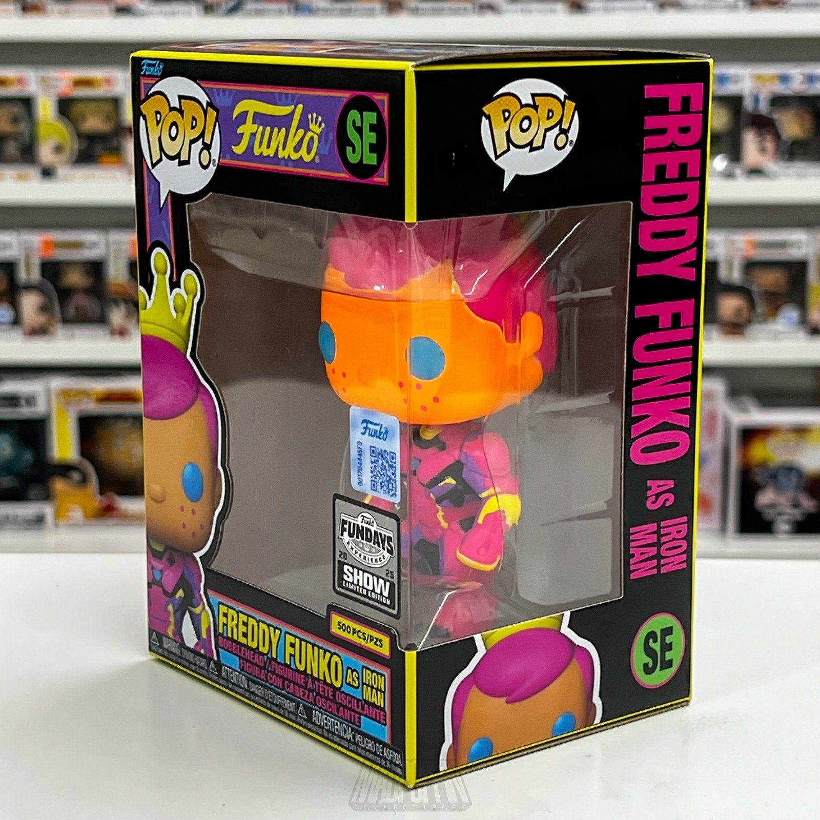 Funko Pop Fundays Freddy as Iron Man Blacklight Marvel Civil War 500pcs Figure