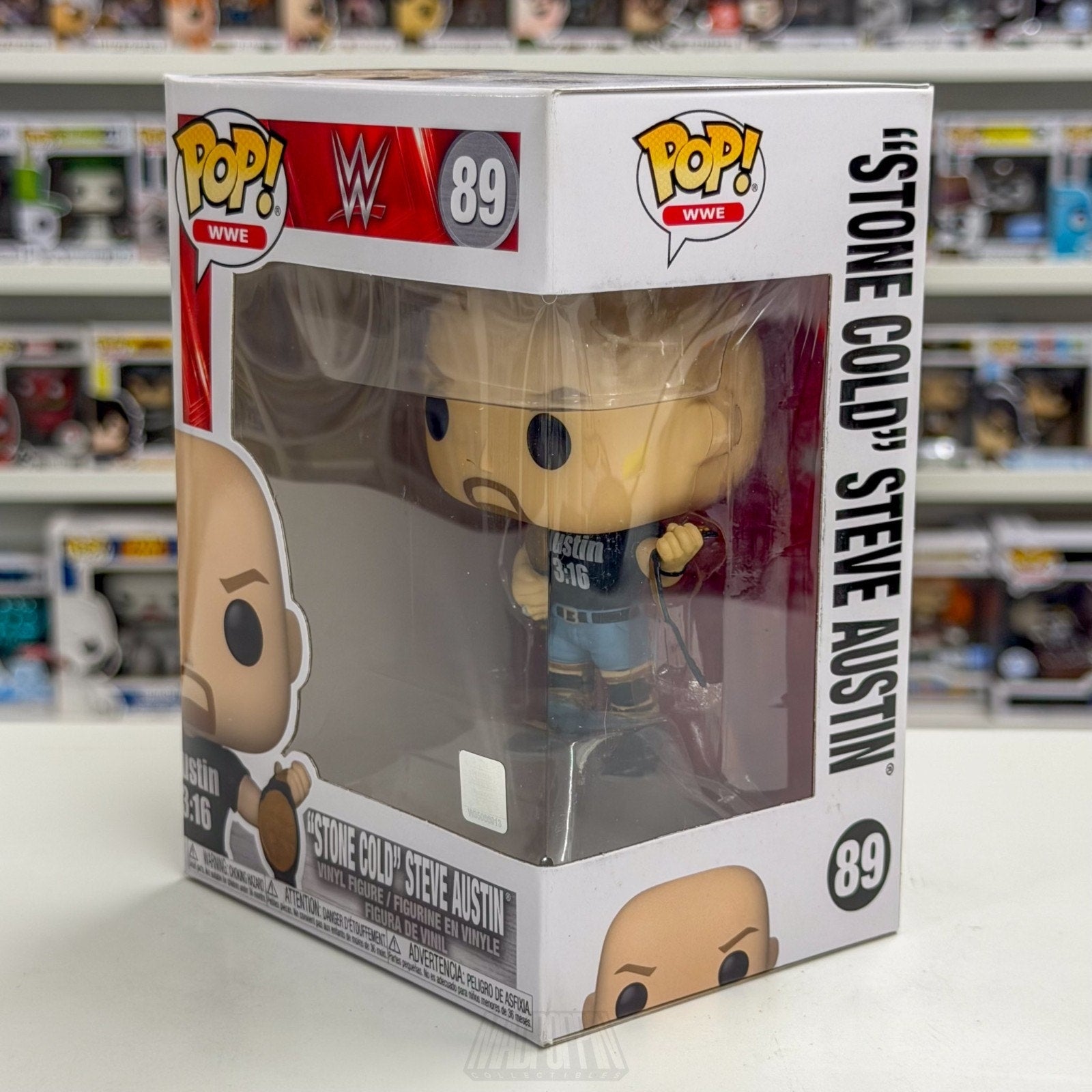 Funko Pop WWE Stone Cold Steve Austin Metallic Two Belts 89 Wrestling Toy Figure