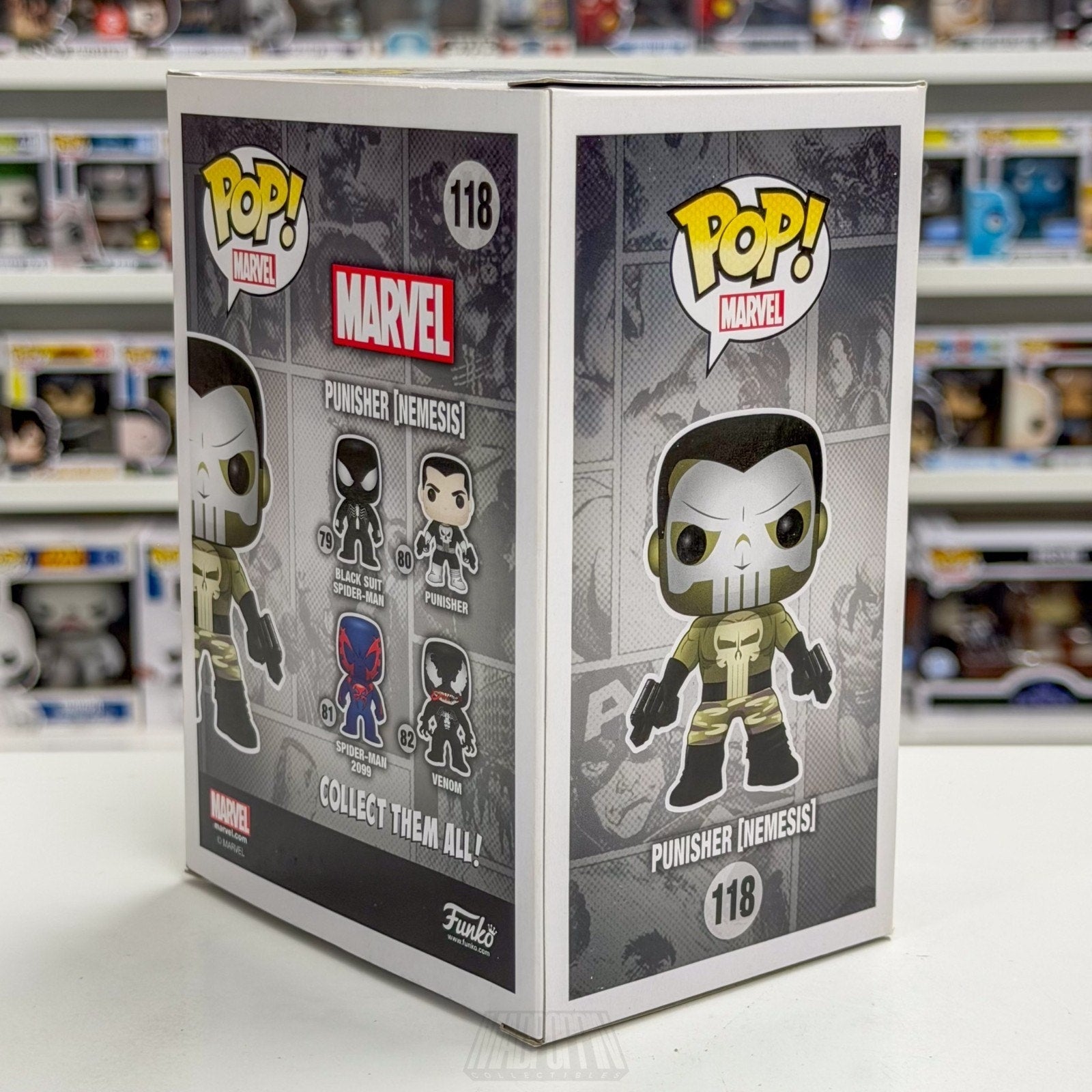 Funko Pop Marvel Punisher Nemesis 118 Frank Castle Vigilante Skull Vinyl Figure