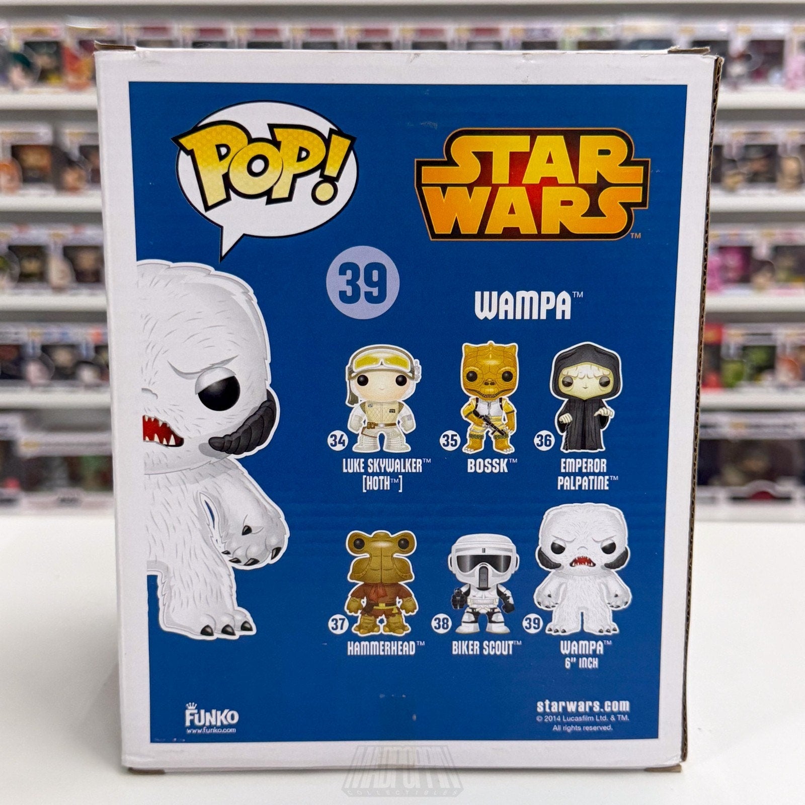 Funko Pop Star Wars Wampa Flocked Hot Topic 39 Ice Snow Monster Vinyl 6" Figure