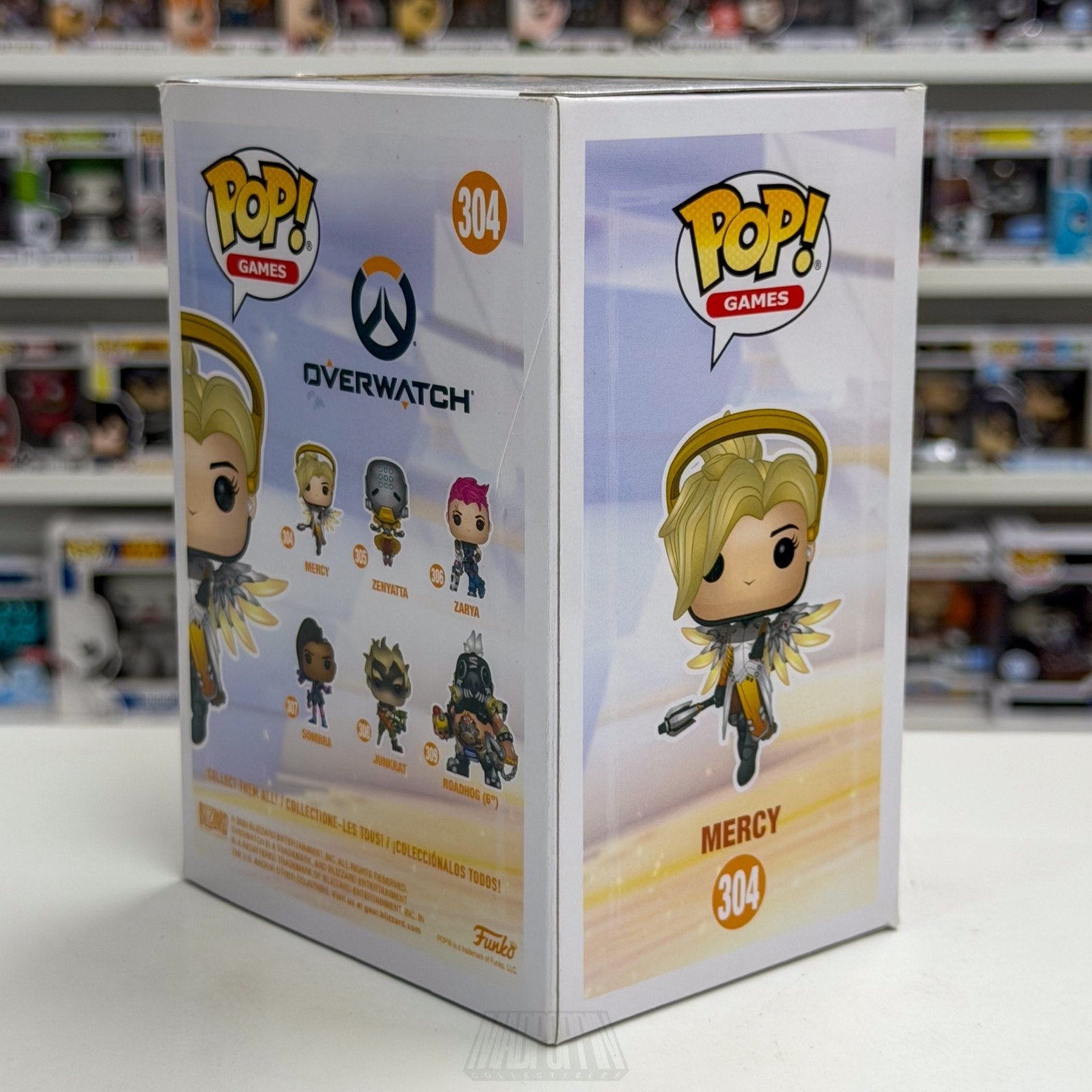 Funko Pop Games Overwatch Mercy Diamond Blizzard Exclusive 304 Toy Vinyl Figure