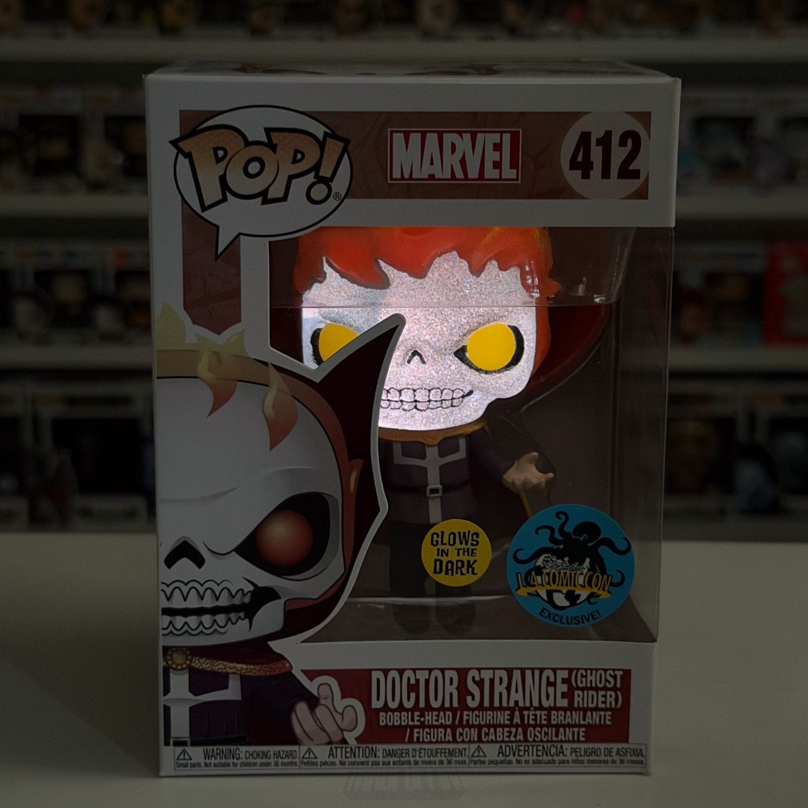 Funko Pop Marvel Doctor Strange Ghost Rider Glow LACC Comikaze 412 Vinyl Figure