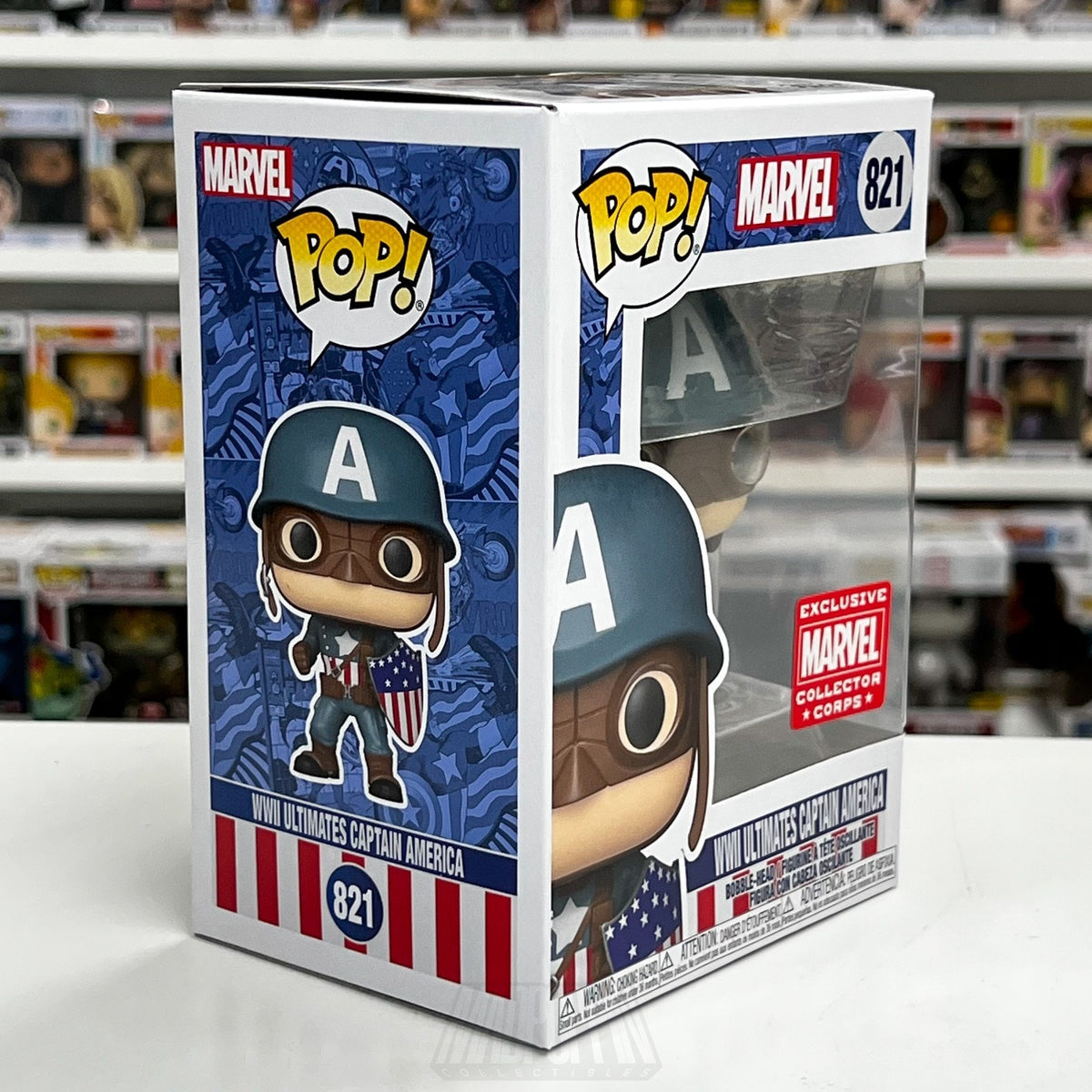 Funko Pop Marvel Collector Corps WWII Ultimates Captain America 821 Vinyl Figure
