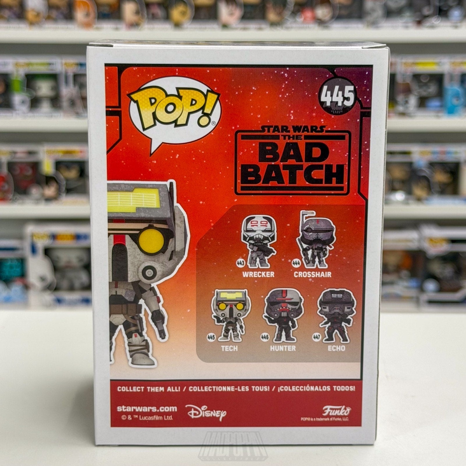 Funko Pop Star Wars The Bad Batch Tech 445 Clone Animated Sci-Fi Vinyl Figure