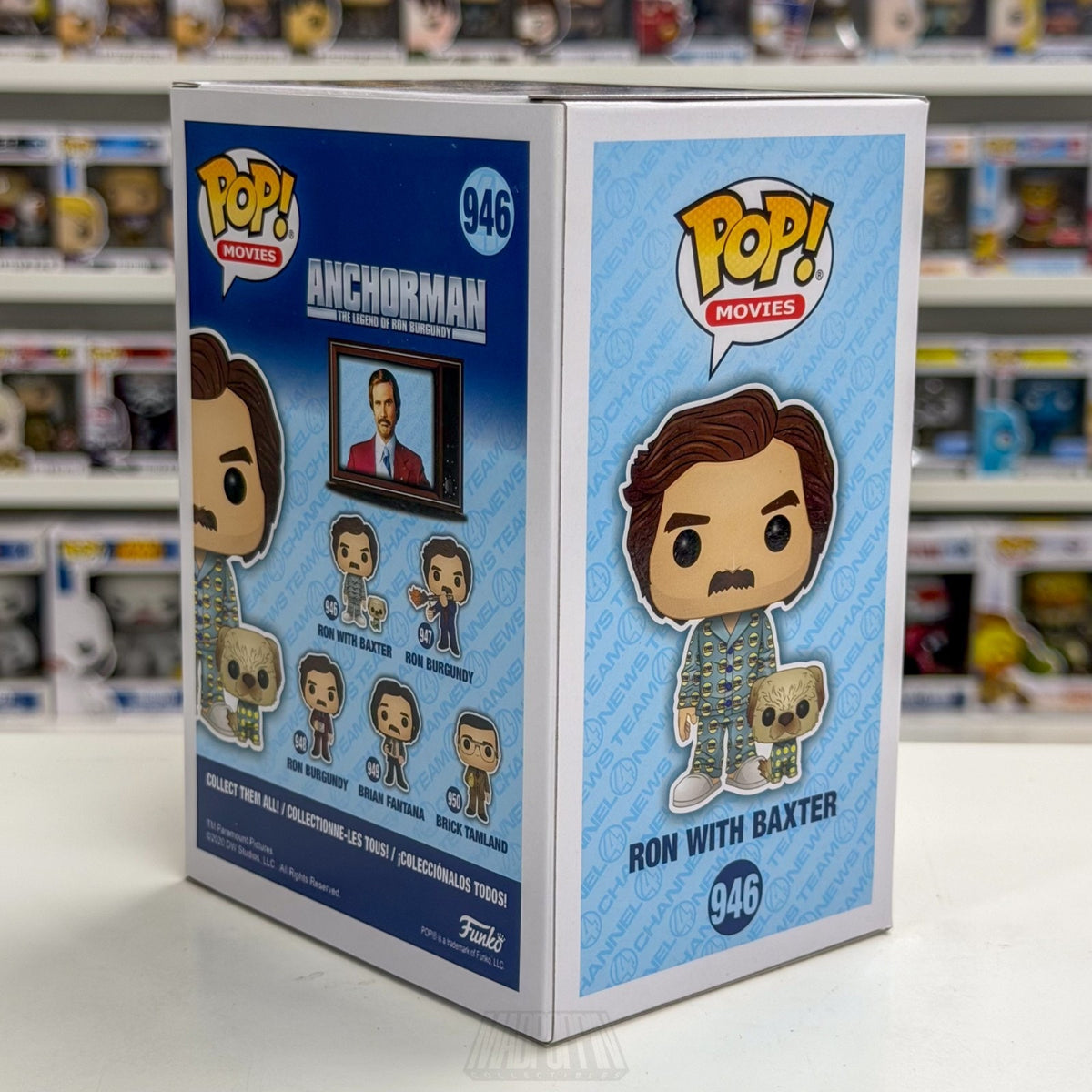 Funko Pop Movies Anchorman Ron with Baxter Exclusive 946 Comedy Toy Vinyl Figure