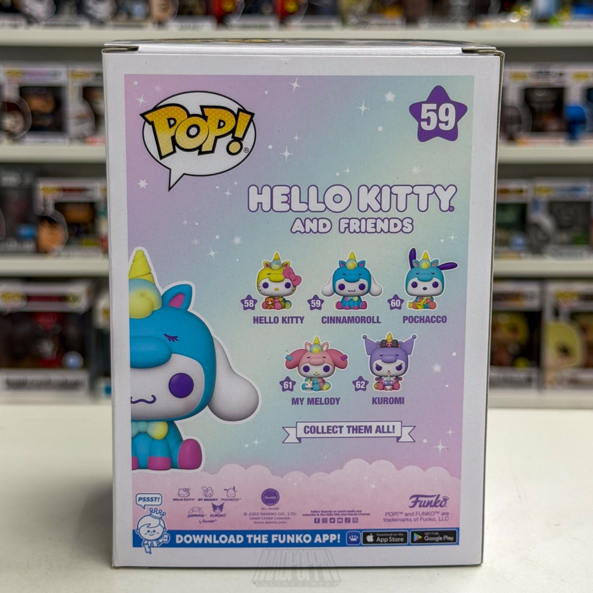Funko Pop Sanrio Hello Kitty & Friends Cinnamoroll Flocked Hot Topic 59 Kawaii