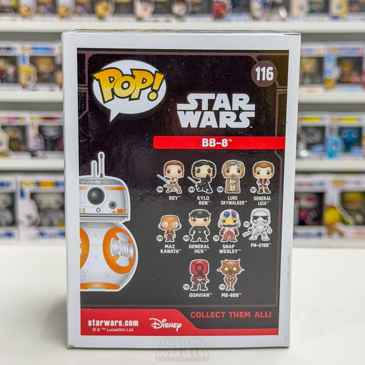 Funko Pop Star Wars Episode 7 BB-8 Thumbs Up SDCC Official Con Sticker 116 Vinyl