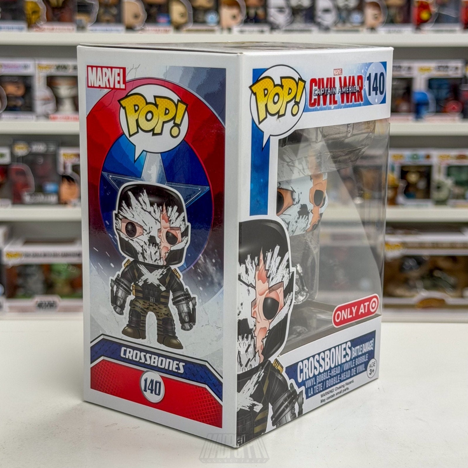 Funko Pop Marvel Civil War Crossbones Battle Damage Target 140 Toy Vinyl Figure
