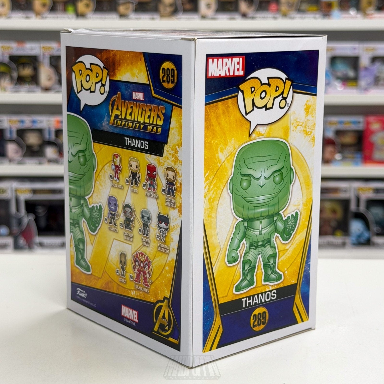 Funko Pop Marvel Avengers Infinity War Thanos Walmart Green Chrome 289 Figure
