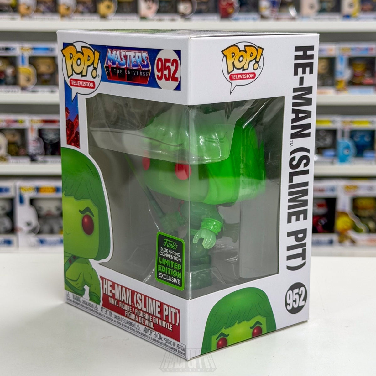 Funko Pop TV Masters of the Universe MOTU He-Man Slime Pit ECCC 952 Vinyl Figure
