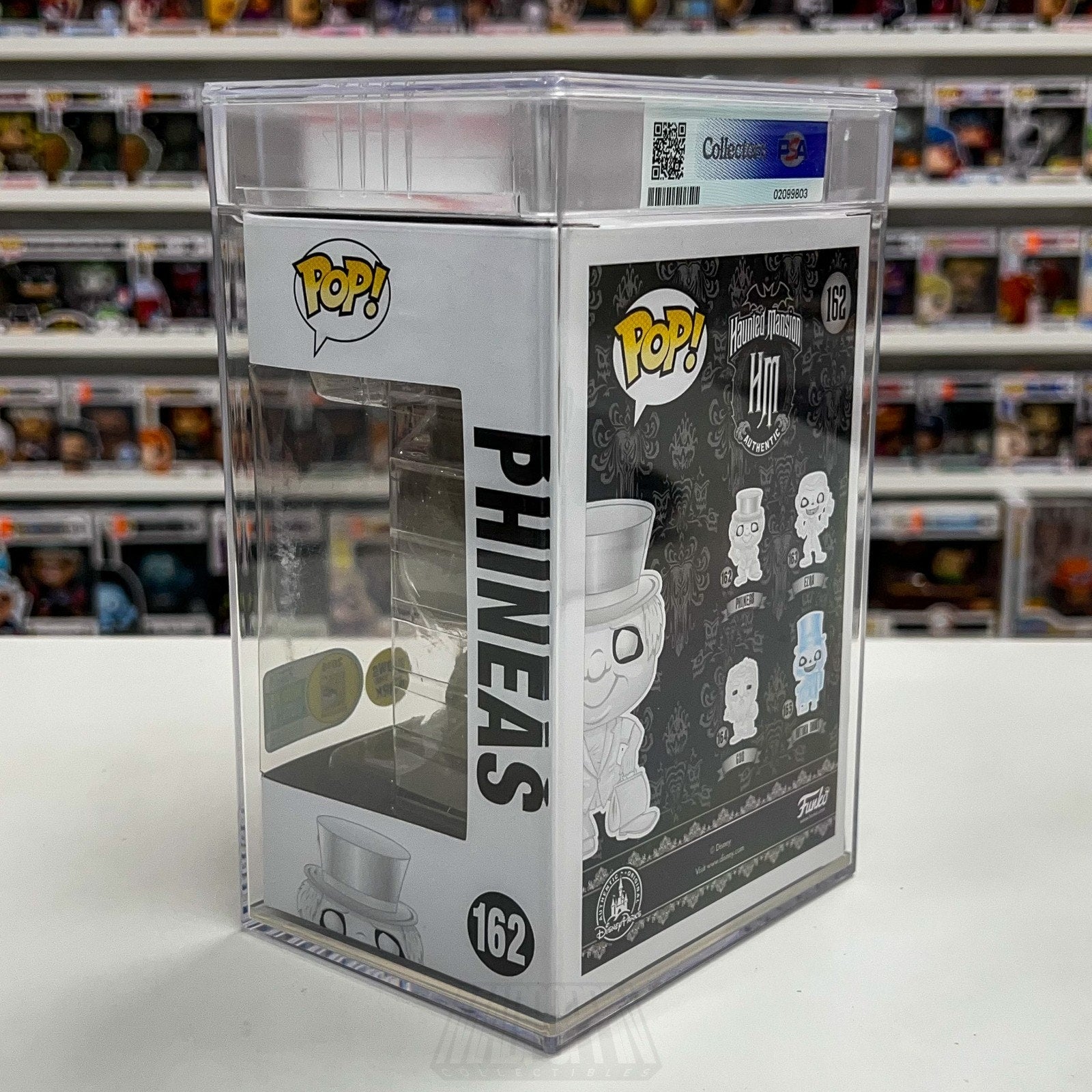 Funko Pop Disney The Haunted Mansion Phineas Glow SDCC 1000 PCS 162 PSA Graded 9