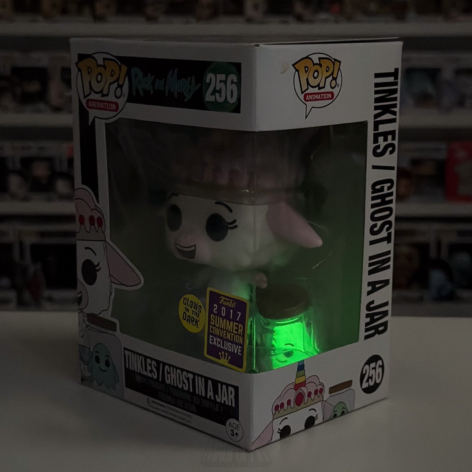 Funko Pop Animation Rick & Morty Tinkles Ghost in a Jar Glow SDCC 256 Toy Figure