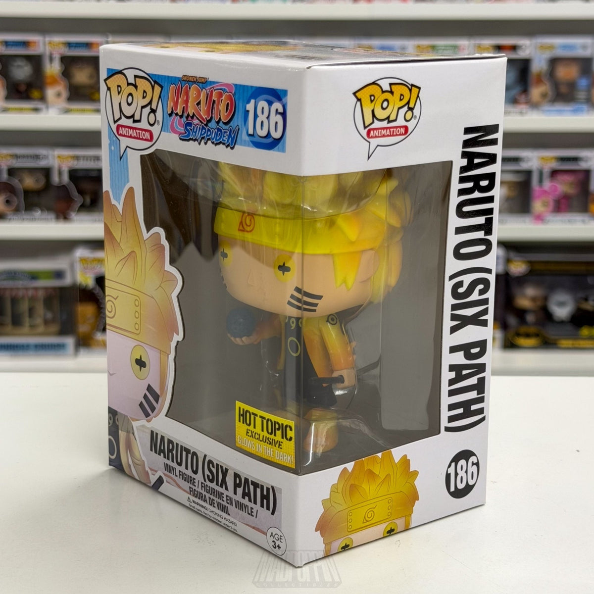 Funko Pop Anime Naruto Six Path Glow Hot Topic 186 Japan Manga Toy Vinyl Figure