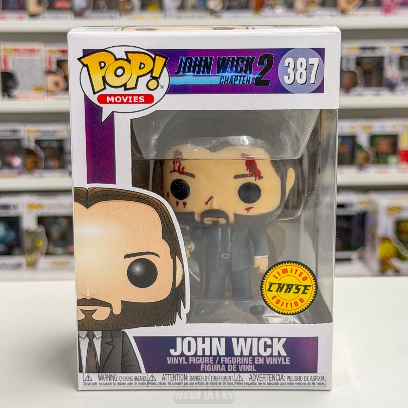 Funko Pop Movies John Wick Chapter 2 Bloody Chase 387 Keanu Reeves Vinyl Figure