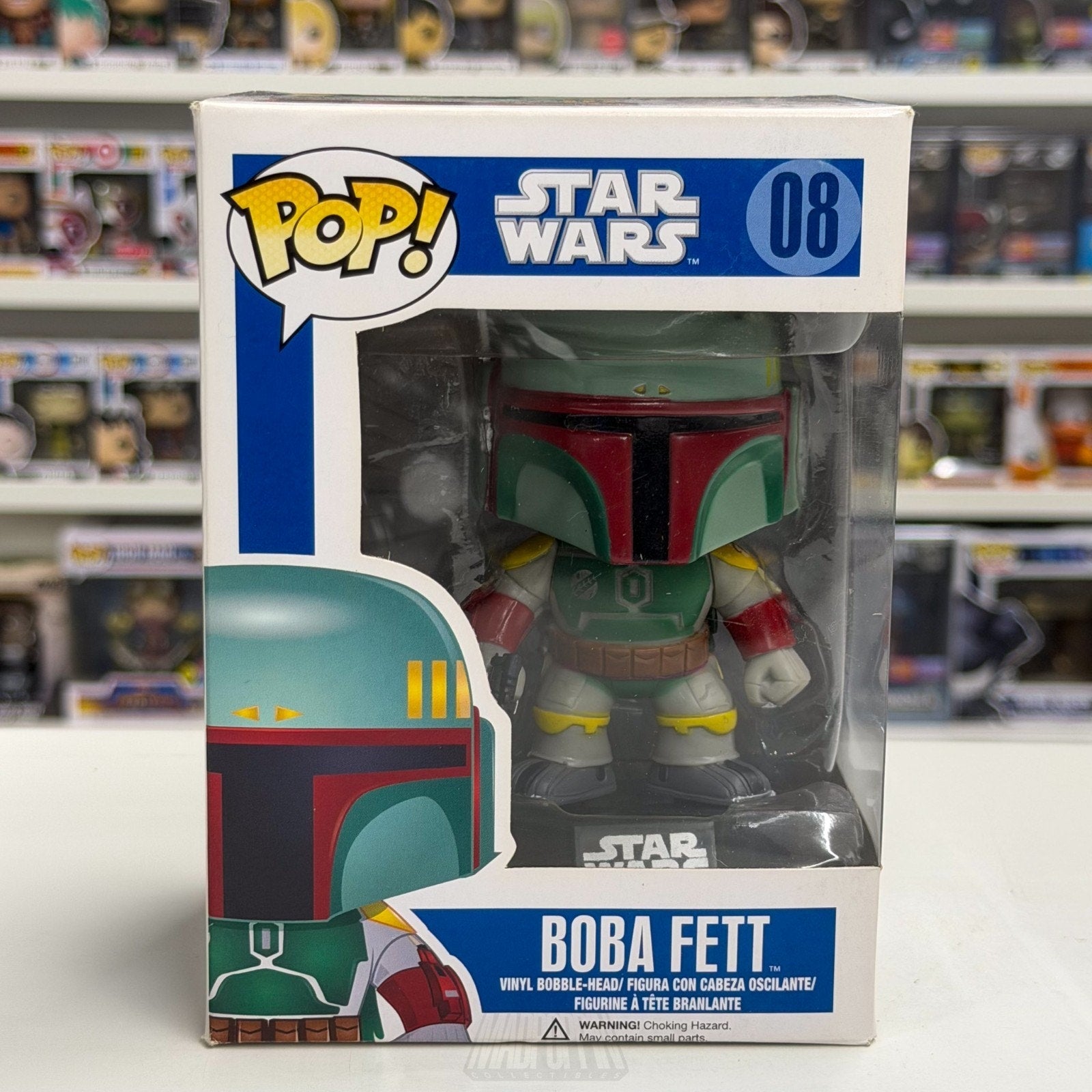 Funko Pop Star Wars Boba Fett Blue Box 08 Mandalorian Bounty Hunter Vinyl Figure