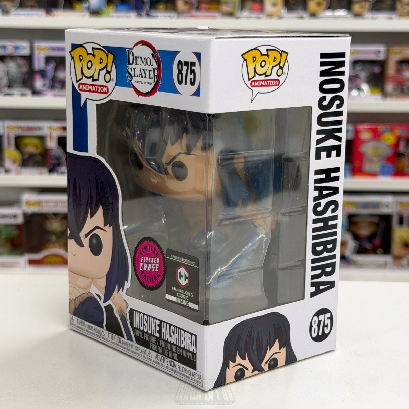 Funko Pop Anime Demon Slayer Inosuke Hashibira Flocked Chase Chalice 875 Figure