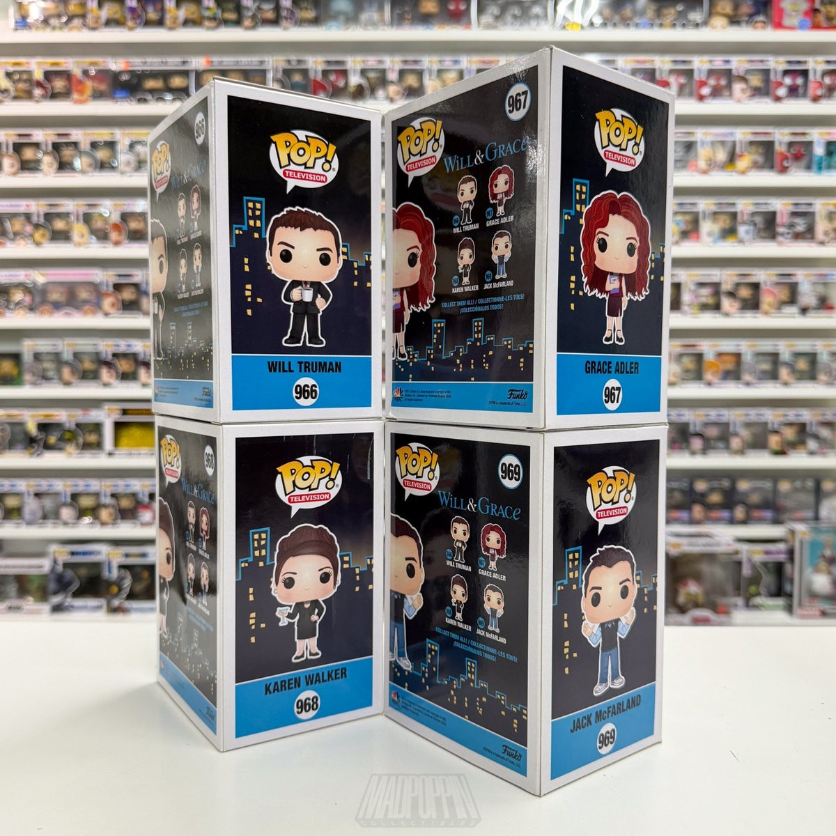 Funko Pop TV Will & Grace Karen Jack Complete Set NYC Comedy Sitcom Vinyl Figure